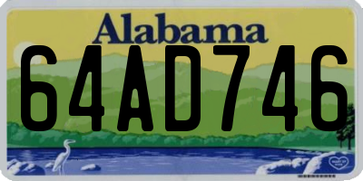 AL license plate 64AD746