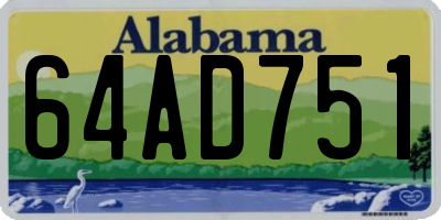 AL license plate 64AD751