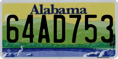 AL license plate 64AD753