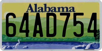 AL license plate 64AD754