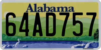 AL license plate 64AD757