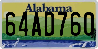 AL license plate 64AD760