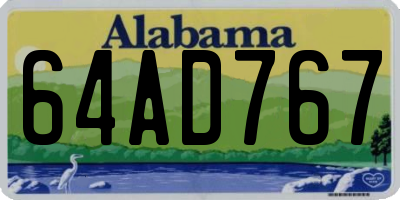 AL license plate 64AD767