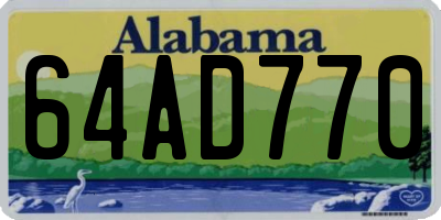 AL license plate 64AD770