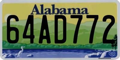 AL license plate 64AD772