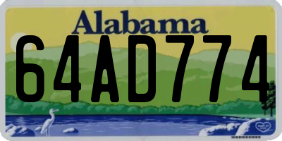 AL license plate 64AD774