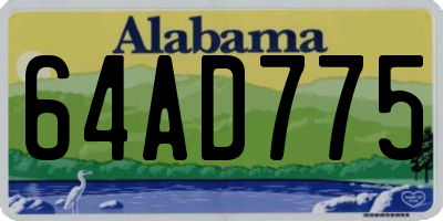 AL license plate 64AD775