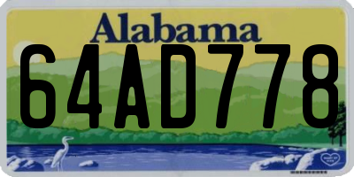 AL license plate 64AD778