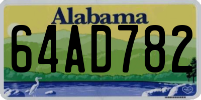 AL license plate 64AD782