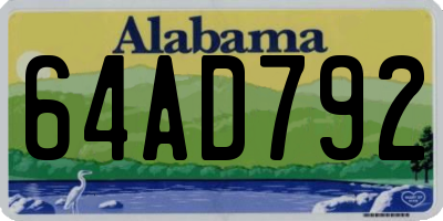 AL license plate 64AD792