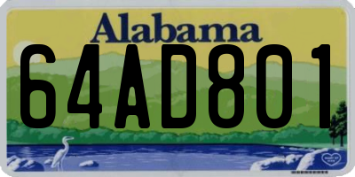 AL license plate 64AD801