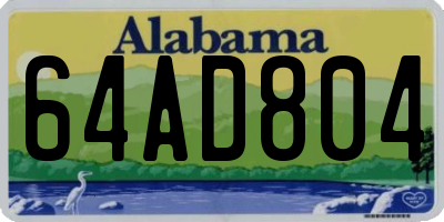 AL license plate 64AD804