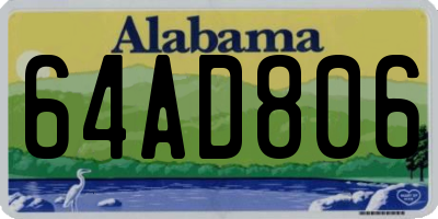 AL license plate 64AD806