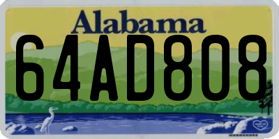 AL license plate 64AD808