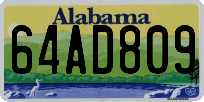 AL license plate 64AD809