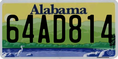 AL license plate 64AD814