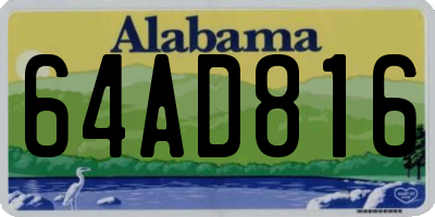 AL license plate 64AD816