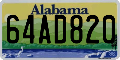 AL license plate 64AD820