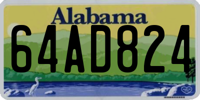 AL license plate 64AD824