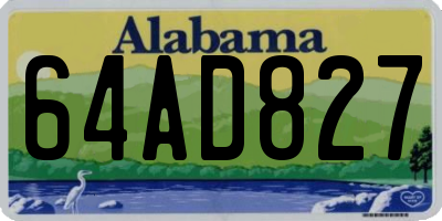 AL license plate 64AD827