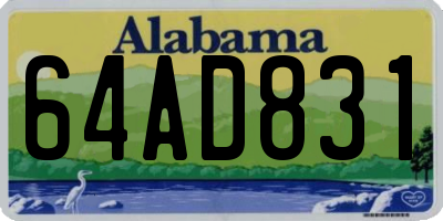 AL license plate 64AD831