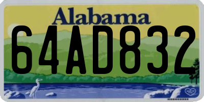 AL license plate 64AD832