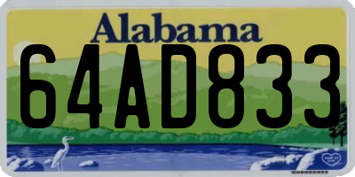 AL license plate 64AD833