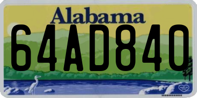 AL license plate 64AD840