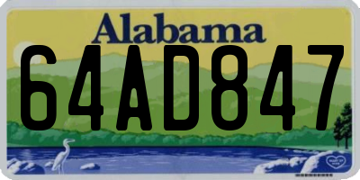 AL license plate 64AD847