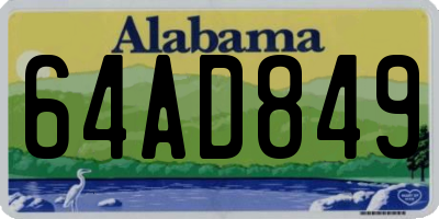 AL license plate 64AD849