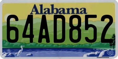 AL license plate 64AD852