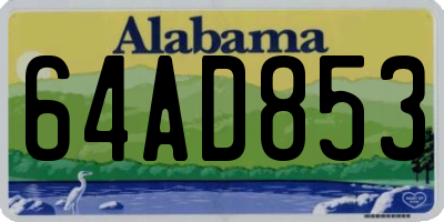 AL license plate 64AD853