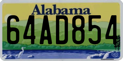AL license plate 64AD854