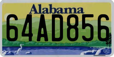 AL license plate 64AD856