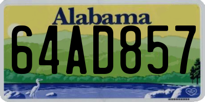 AL license plate 64AD857