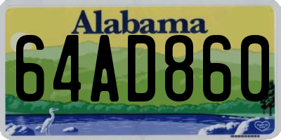 AL license plate 64AD860