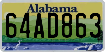 AL license plate 64AD863
