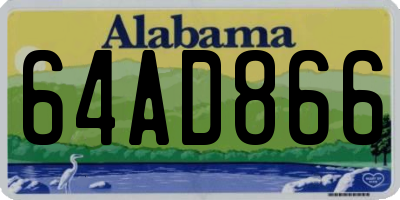 AL license plate 64AD866