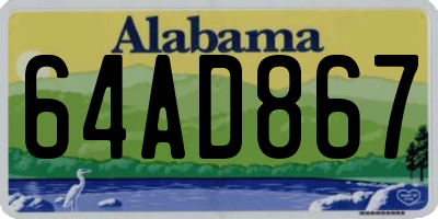 AL license plate 64AD867