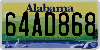 AL license plate 64AD868