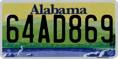 AL license plate 64AD869