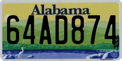 AL license plate 64AD874