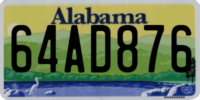 AL license plate 64AD876