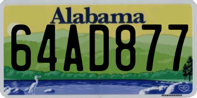 AL license plate 64AD877