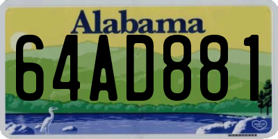 AL license plate 64AD881