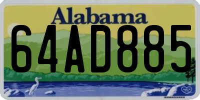 AL license plate 64AD885