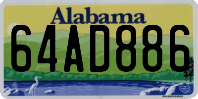 AL license plate 64AD886