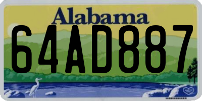 AL license plate 64AD887