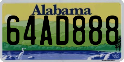 AL license plate 64AD888