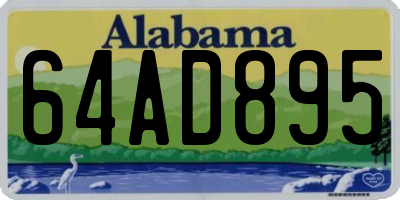 AL license plate 64AD895
